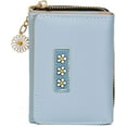 thumbnail image 1 of Small Wallet for Women, Fashion Girls Cute Tri-folded Wallet with Delicate Daisy Pendant, Flowers PU Leather Card Holder Women Coin Purse （Blue）, 1 of 7