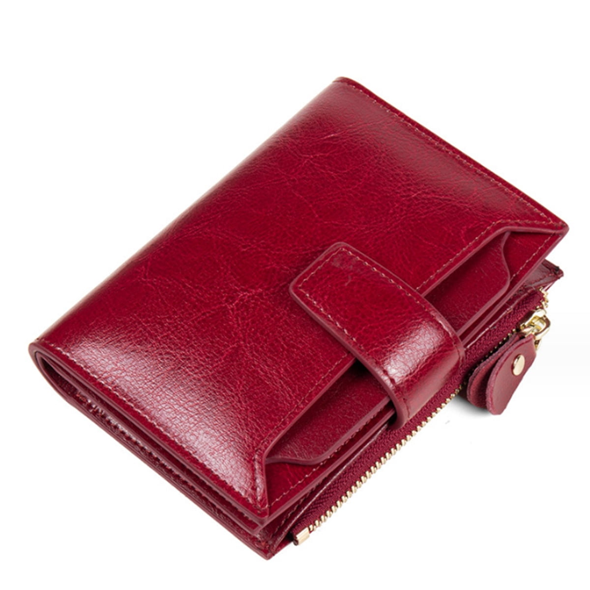 www.Nuroco.com - Vintage Genuine Real Leather Women Short Wallets Small  Wallet Coin Pocket Card