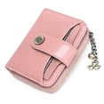thumbnail image 1 of Small Wallet for Women Genuine Leather RFID Blocking Wallet Bifold Purse Zipper Pocket Card Holder with ID Window - Pink, 1 of 7