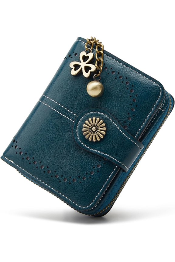 Small Wallet for Women Leather Bifold Compact RFID Blocking with Zipper  Pocket