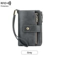 thumbnail image 1 of Small Wallet for Women Leather RFID Blocking Trifold Compact Card Holder Wallets with Zipper Coin Pocket （Gray）, 1 of 6