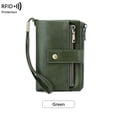 thumbnail image 1 of Small Wallet for Women Leather RFID Blocking Trifold Compact Card Holder Wallets with Zipper Coin Pocket （Green）, 1 of 6