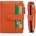 thumbnail image 1 of Small Wallet for Women,Leather RFID Blocking Wallets Women,Bifold Wallets Ladies Card Holder Zipper Coin Pocket with ID Window Green, 1 of 7