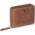thumbnail image 1 of Small Wallet for Women Palermo, Card Holder, ID Window, Mini Bifold Wallet for , RFID Blocking, with Zipped  Pocket - Brown, 1 of 6