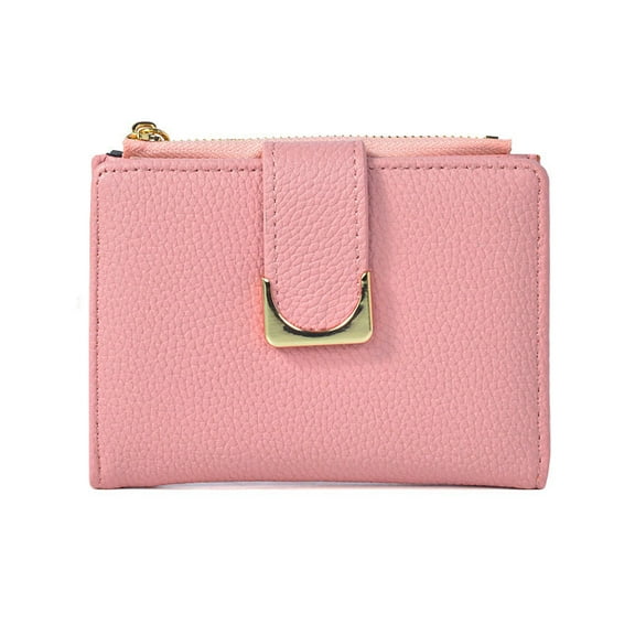Small Wallet for Women RFID Blocking Leather Compact Bifold Wallets with Zipper Coin Pocket and ID Window