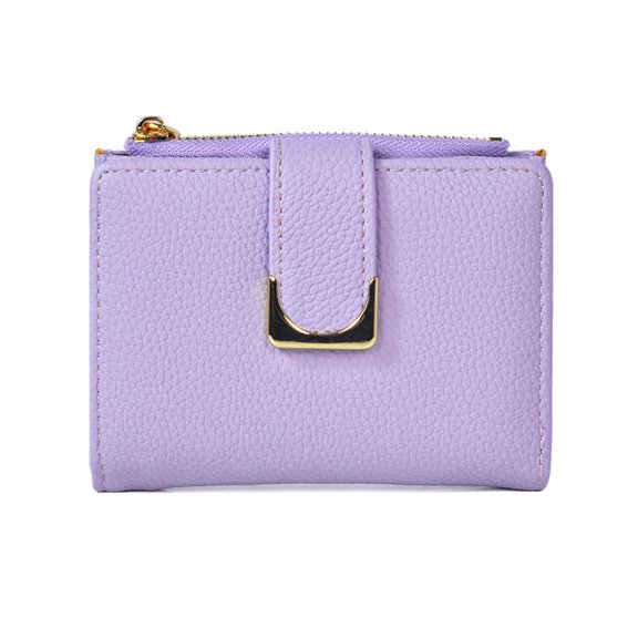 Small Wallet for Women RFID Blocking Leather Compact Bifold Wallets with Zipper Coin Pocket and ID Window