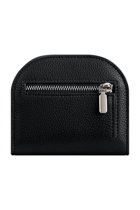 Small Wallet for Women, Short Foldable with ID Window, Credit Card Slots & Zippered Coin Pocket (Black)