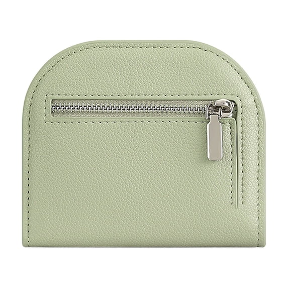Small Wallet for Women, Short Foldable with ID Window, Credit Card Slots & Zippered Coin Pocket (Green)