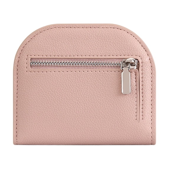 Small Wallet for Women, Short Foldable with ID Window, Credit Card Slots & Zippered Coin Pocket (Pink)