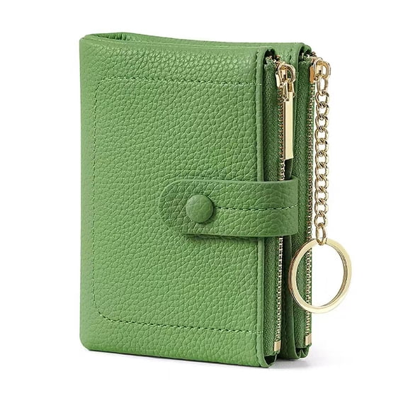 Small Wallet for Women Soft Leather RFID Blocking Card Holder Bifold Compact Wallets With Zipper Coin Pocket