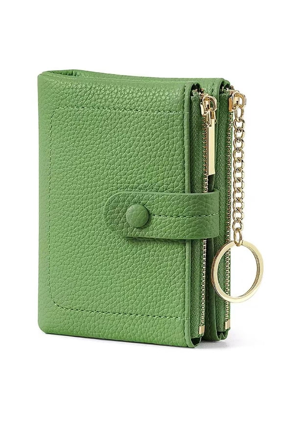 Small Wallet for Women Soft Leather RFID Blocking Card Holder Bifold Compact Wallets With Zipper Coin Pocket