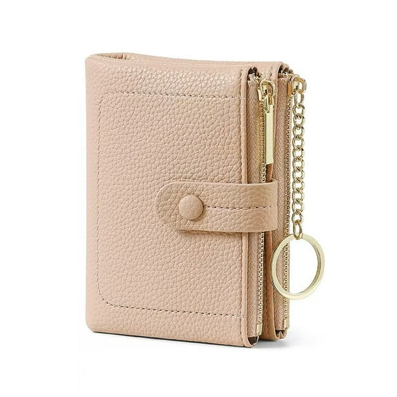 Small Wallet for Women Soft Leather RFID Blocking Card Holder Bifold Compact Wallets With Zipper Coin Pocket