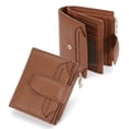 thumbnail image 1 of Small Wallet for Women, Stylish Leather Bifold Wallets Purse for Men with ID Window, Card Holders, RFID Blocking Lightweight, Brown, 1 of 7
