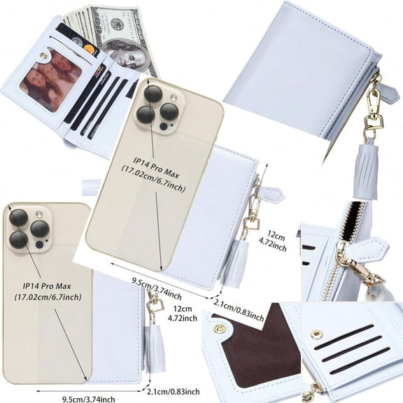 Small Wallets For Women Bifold Slim Coin Purse Zipper ID Card Holder