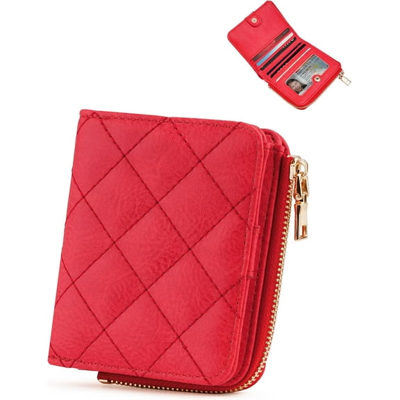 Small Wallets Woman RFID Bifold Wallet Women Slim Card Wallets for Women with Zipper Coin Pocket, 2 Id Windows (Blue)