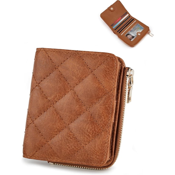 Small Wallets Woman RFID Bifold Wallet Women Slim Card Wallets for Women with Zipper Coin Pocket, 2 Id Windows (Blue)
