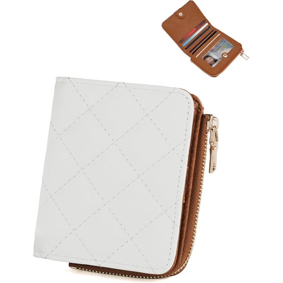 Small Wallets Woman RFID Bifold Wallet Women Slim Card Wallets for Women with Zipper Coin Pocket, 2 Id Windows (Blue)