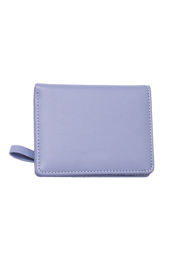 Small Wallets for Women Bifold Slim Coin Purse Zipper ID Card Holder - blue