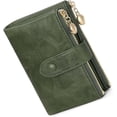 thumbnail image 1 of Small Wallets for Women Leather RFID Blocking Bifold Double Zipper Pockets Wallet Card Case Purse with 2 ID Windows, 1 of 6