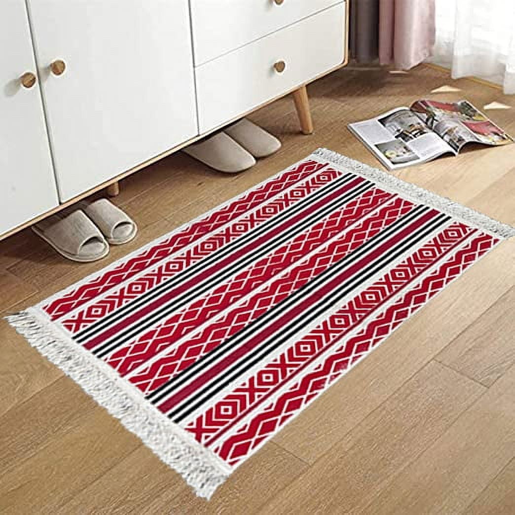 Small Washable Cotton Rugs for Cozy Home Decor 2x3, Perfect for