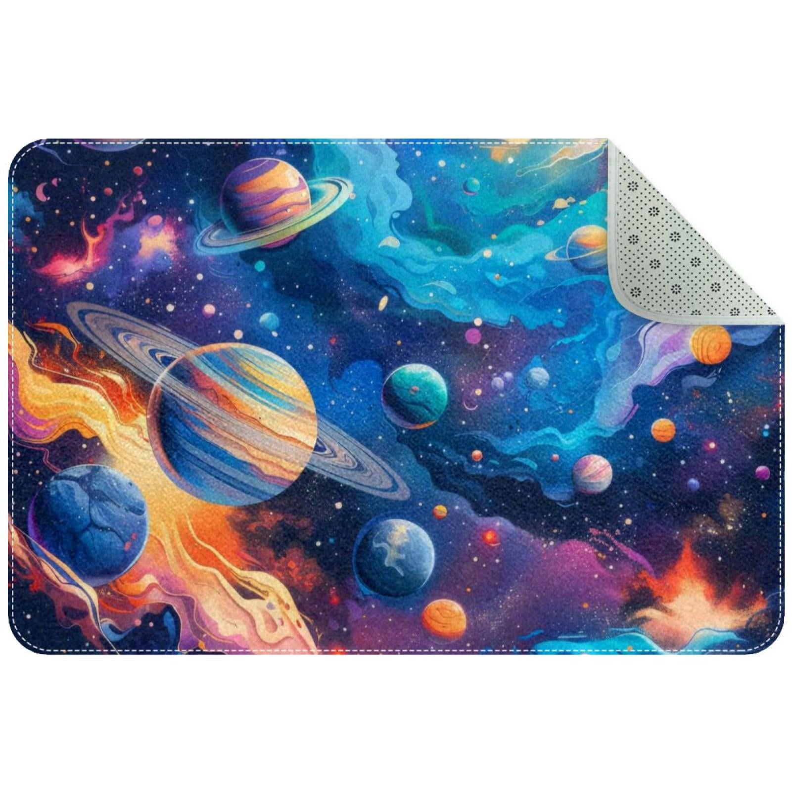 Universe Rug Small Washable Kitchen Rug, Cute Solar System Galaxy Astronomy Universe ...