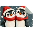 thumbnail image 1 of Small Washable Kitchen Rug, Cute Two Christmas Penguins Indoor Door Mats for Entryway, Non Slip Area Rug Floor Carpet for Entrance Bathroom Bedroom, 1 of 7