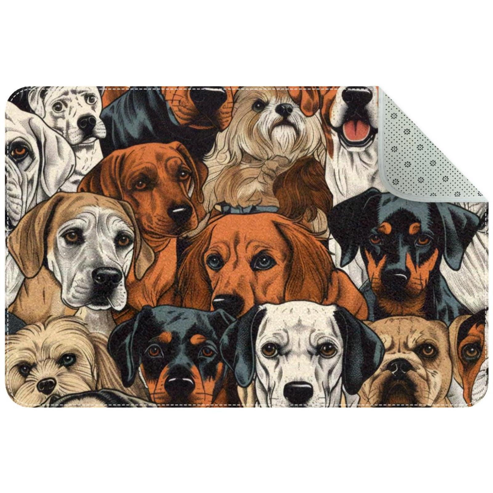 Small Washable Kitchen Rug, Decorative Dog Breeds Indoor Door Mats for