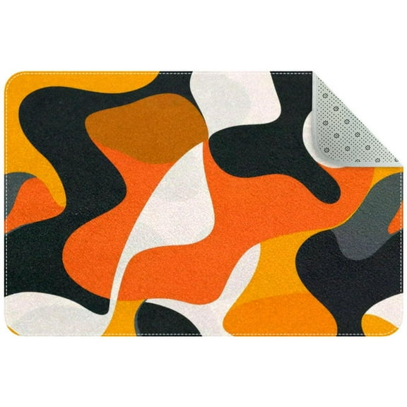 Small Washable Kitchen Rug, Modern Abstract Aesthetci Pattern Indoor Door Mats for Entryway, Non Slip Area Rug Floor Carpet for Entrance Bathroom Bedroom