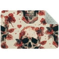 thumbnail image 1 of Small Washable Kitchen Rug, Skulls Art Pattern Indoor Door Mats for Entryway, Non Slip Area Rug Floor Carpet for Entrance Bathroom Bedroom, 1 of 7