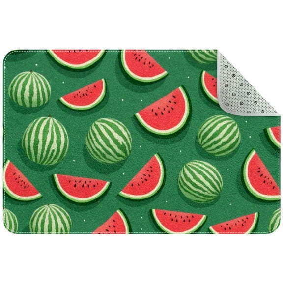 Small Washable Kitchen Rug, Watermelon Seamless Pattern Indoor Door Mats for Entryway, Non Slip Area Rug Floor Carpet for Entrance Bathroom Bedroom