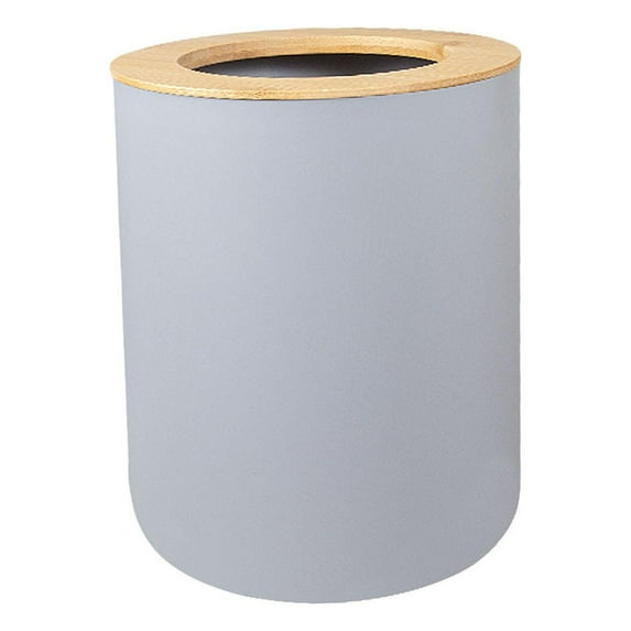 Small Wastebasket Trash Bin Fashionable Smooth Small Size Countertop Decor Easy Clean Bathroom Accessory Garbage Can for Dorm Room Home Desk Gray