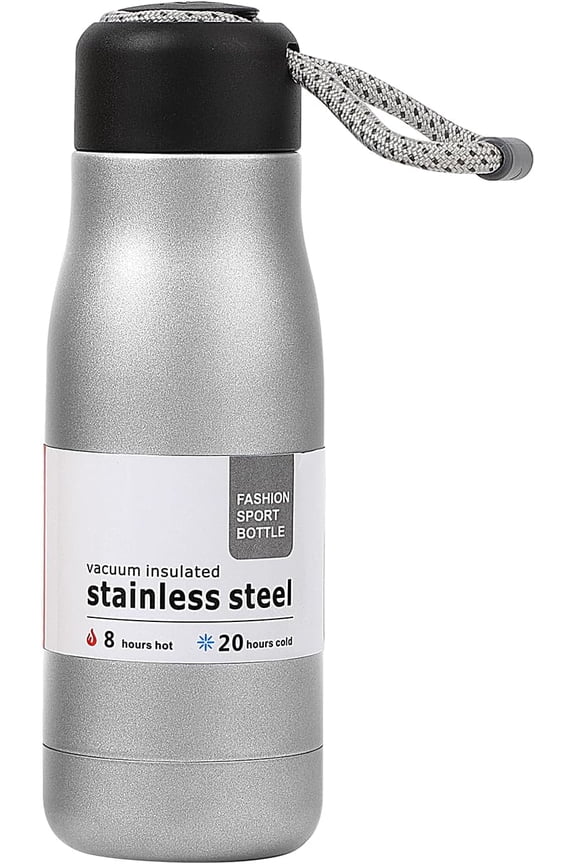 Small Water Bottle 12 oz, Insulated Water Bottle,Stainless Steel,Wide Mouth Portable Lid, Air Force Blue