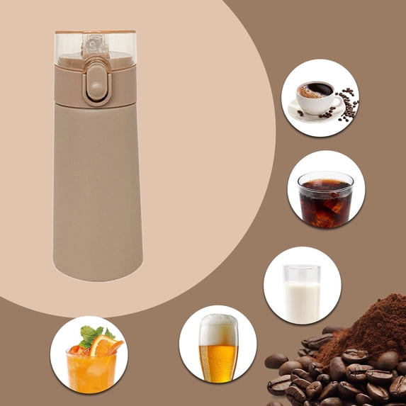 Small Water Bottle 150ml with Straw,Small Flask with One-Hand Open Design,Leak-Proof Locking Lid,4-6 Hours Hot/Cold Retention and Portable for Coffee,Milk,or Any Beverage(Brown)