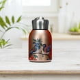thumbnail image 1 of Small Water Bottle Insulated, Gold Mandarin Duck Art Stainless Steel Flask, 1 Count, 10 fl oz, 5.1 Inch, Mini Travel Mug for Tea Coffee, Vintage Gift for Women, Mom, Pocket Size, 1 of 5