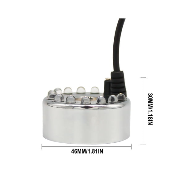 Small Water Fountain Indoor Ultrasonic Fogger with 12 Led Lights, Portable Misting Device for Aquarium, Tea Table, Small Landscapes and Home Decor
