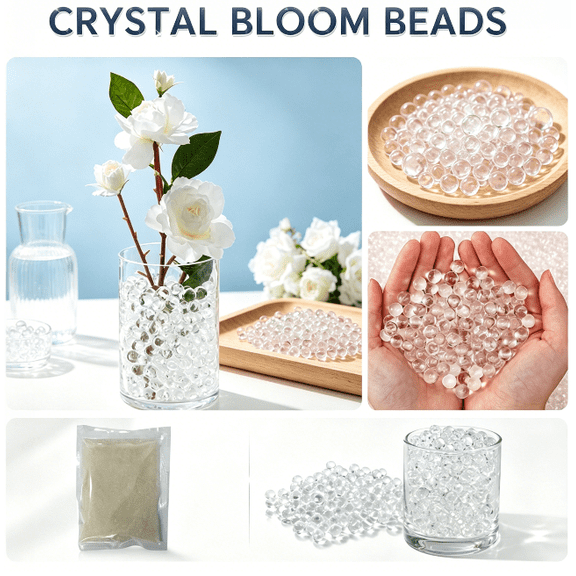 Small Water Gel Beads(5000Pcs) - Floating Pearls - Water Absorbent Beads Decorative Vase Fillers for Weddings, Floating Candle & Parties
