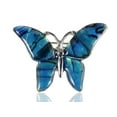 thumbnail image 1 of Small Watermarks Glossy Abalone Shell Winged Butterfly Silver Tone Pin Brooch, 1 of 1