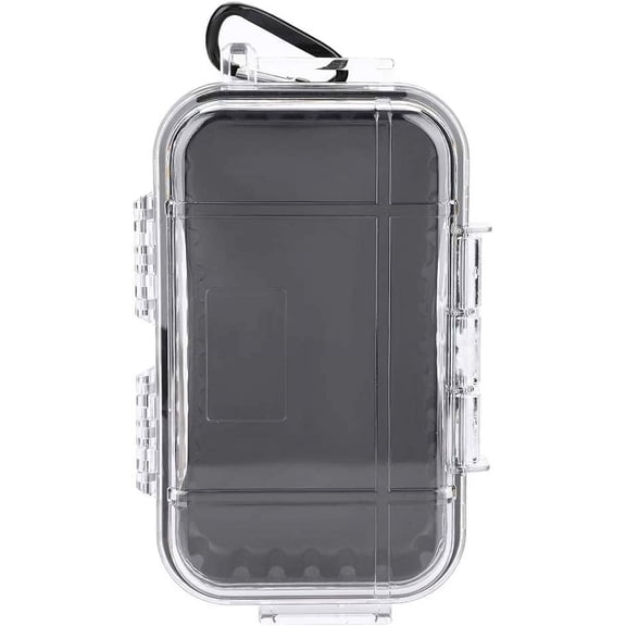 Small Waterproof Storage Case, Outdoor Survival Dry Box Protective Case Shockproof Airtight Carry Container Floating Hard Shell for EDC Tools Phone Keys Watches Travel Fishing transparent -