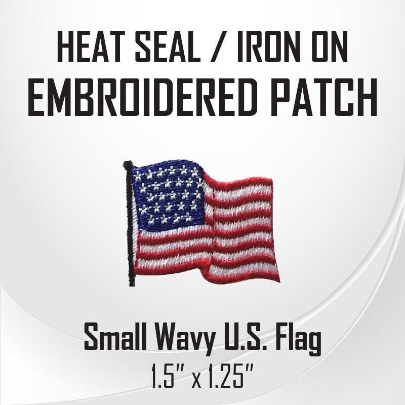 Small Wavy Flag Embroidered Patch 1.5" x 1.25"
