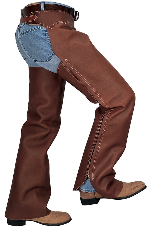 Small Weaver Leather Brown Shotgun Full Grain Work Riding Chaps