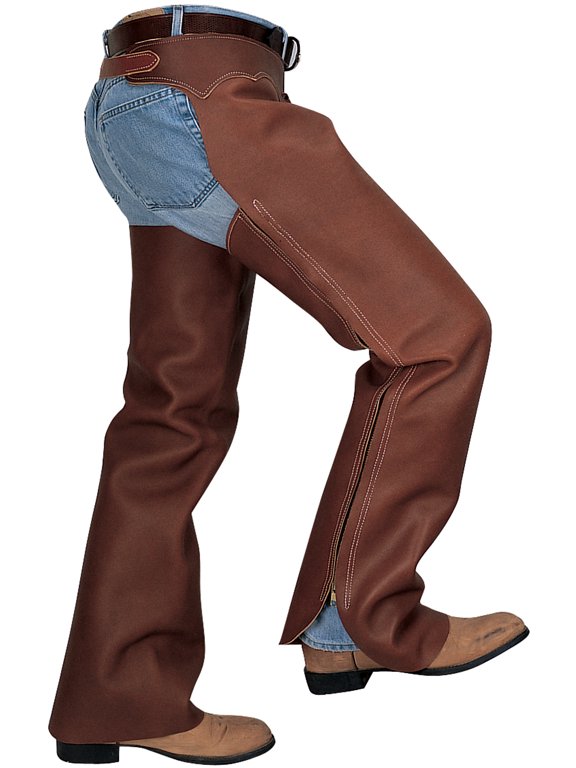 Small Weaver Leather Brown Shotgun Full Grain Work Riding Chaps