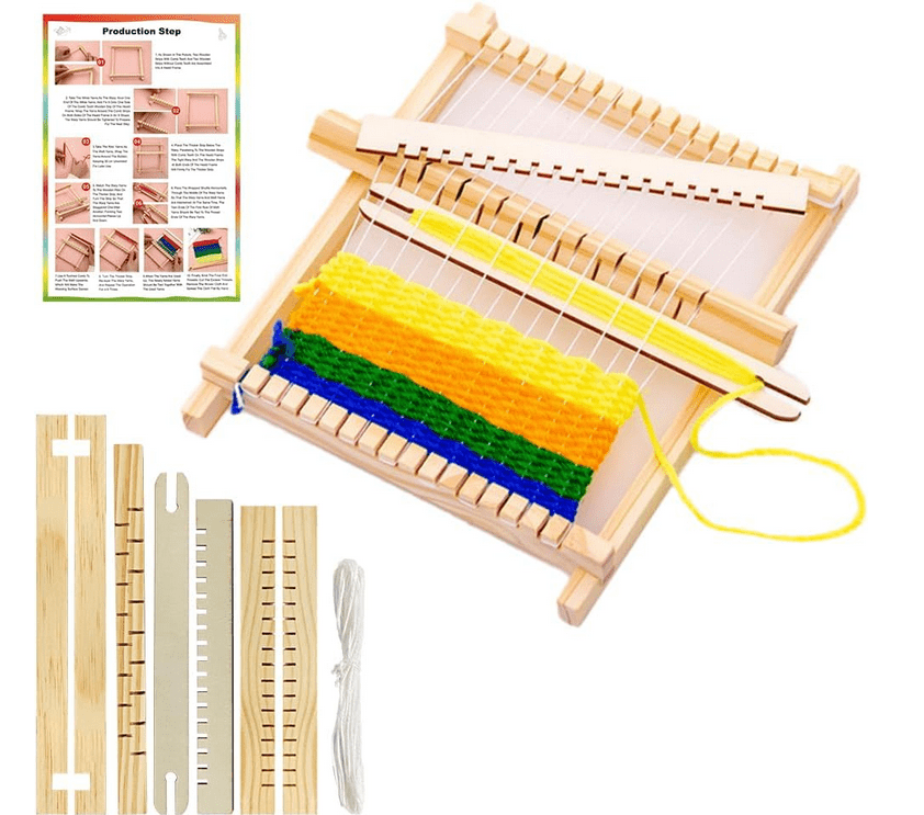 Loom Machine Simple Small Weaving Loom Kit, Wooden Multi-Craft Small Loom Kit DIY Hand ...