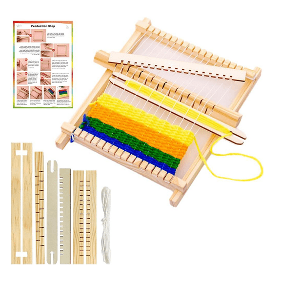 Small Weaving Loom Kit, Wooden Multi-Craft Small Loom Kit DIY Hand-Knitting Weaving Machine for Weave Board Weaver Tapestry Adult Beginner