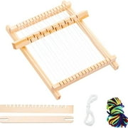 Small Weaving Loom Kit, Wooden Multi-Craft Weaving Frame with 8.2" x 7.6" Size, Colorful Threads Color Random - For Kids, Adults, Beginners, Craft Enthusiasts, DIY Projects, Handmade Gifts, Textile