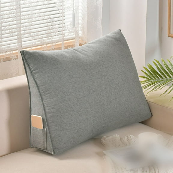 Small Wedge Pillow Headboard Reading Pillow for Sitting Up in Bed Adult Backrest Triangle Bolster Pillow for Couch Daybed Cushion Lumbar Body Support Leg Positioning, 20 * 31.5 * 7.8in