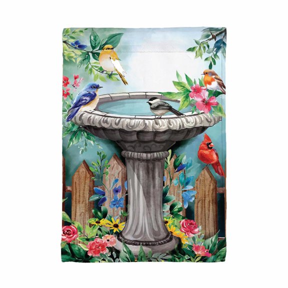 Small Welcome House Garden Flag 12x18 Inch Double Sided Pink Geranium All Seasons Spring Summer Yard Outside Decor