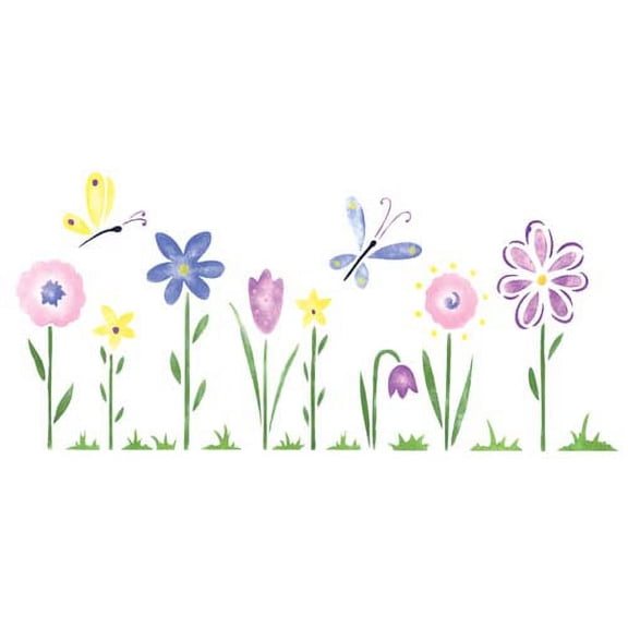 Small Whimsical Flowers Wall Stencil SKU #3514 by Designer Stencils