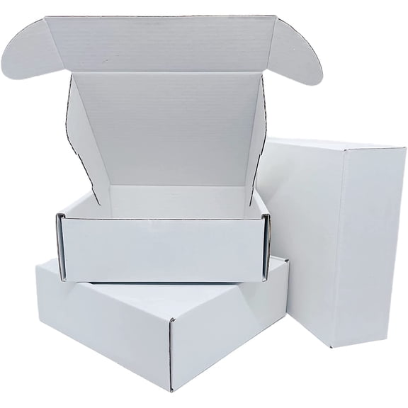 Small White Box 6 x 6 x 2 Inch 50 Pack Shipping Boxes | Recyclable Corrugated Gift Mailers Storage Business Packaging