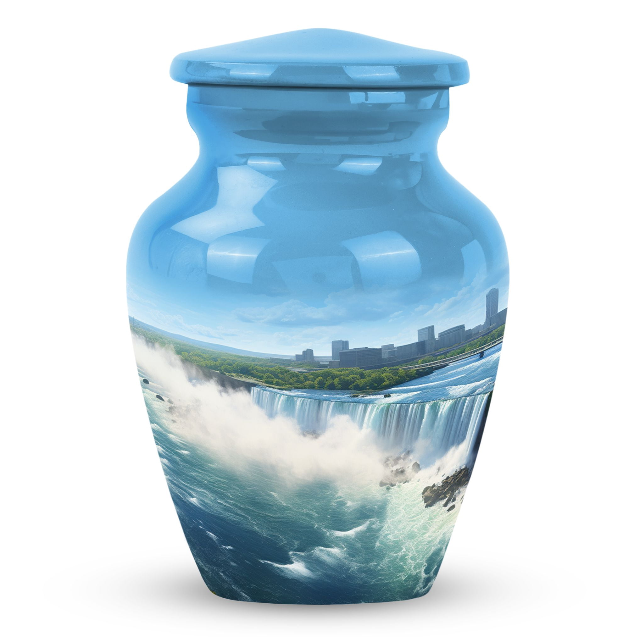 Small White Building Urn For Adult Mother & Father Funeral Urns For