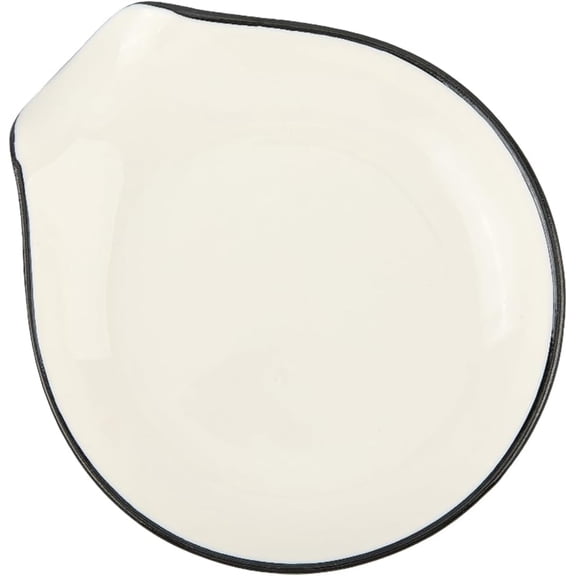 Small White Ceramic Spoon Rest Teardrop 3.94 x 3.46 Inch Smooth Porcelain Countertop Stove Top Utensil Spoon Organizer Holder Set